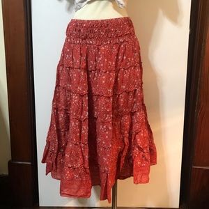 Max Studio maxi boho skirt floral red